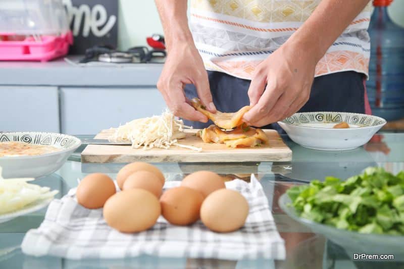 Man preparing ingredients for a healthy meal