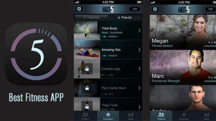 Hot5 app works on a quick and hot workout